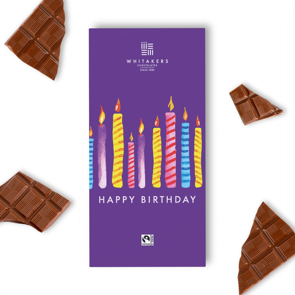90g milk chocolate happy birthday (candles) bar