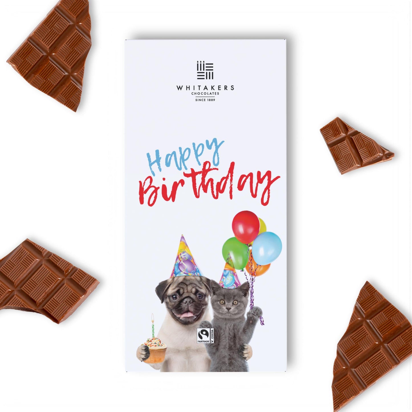 90g milk chocolate happy birthday (cute animal design) bar