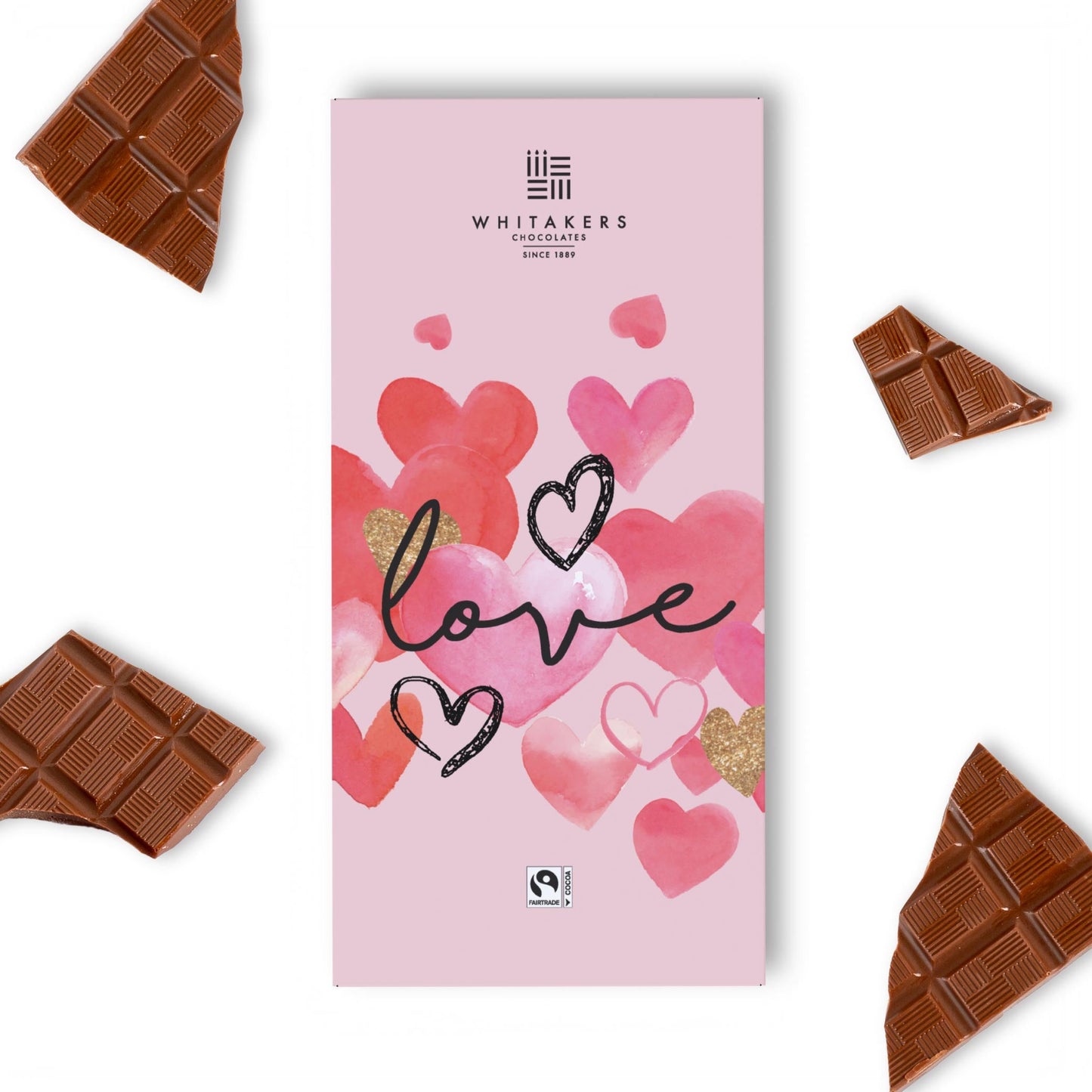 90g milk chocolate love hearts bar