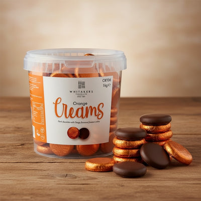 Dark Chocolate Foiled Orange Fondant Creams Tub (1kg)