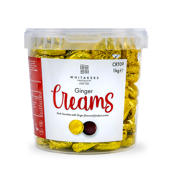 Dark Chocolate Foiled Ginger Fondant Creams Tub (1kg)