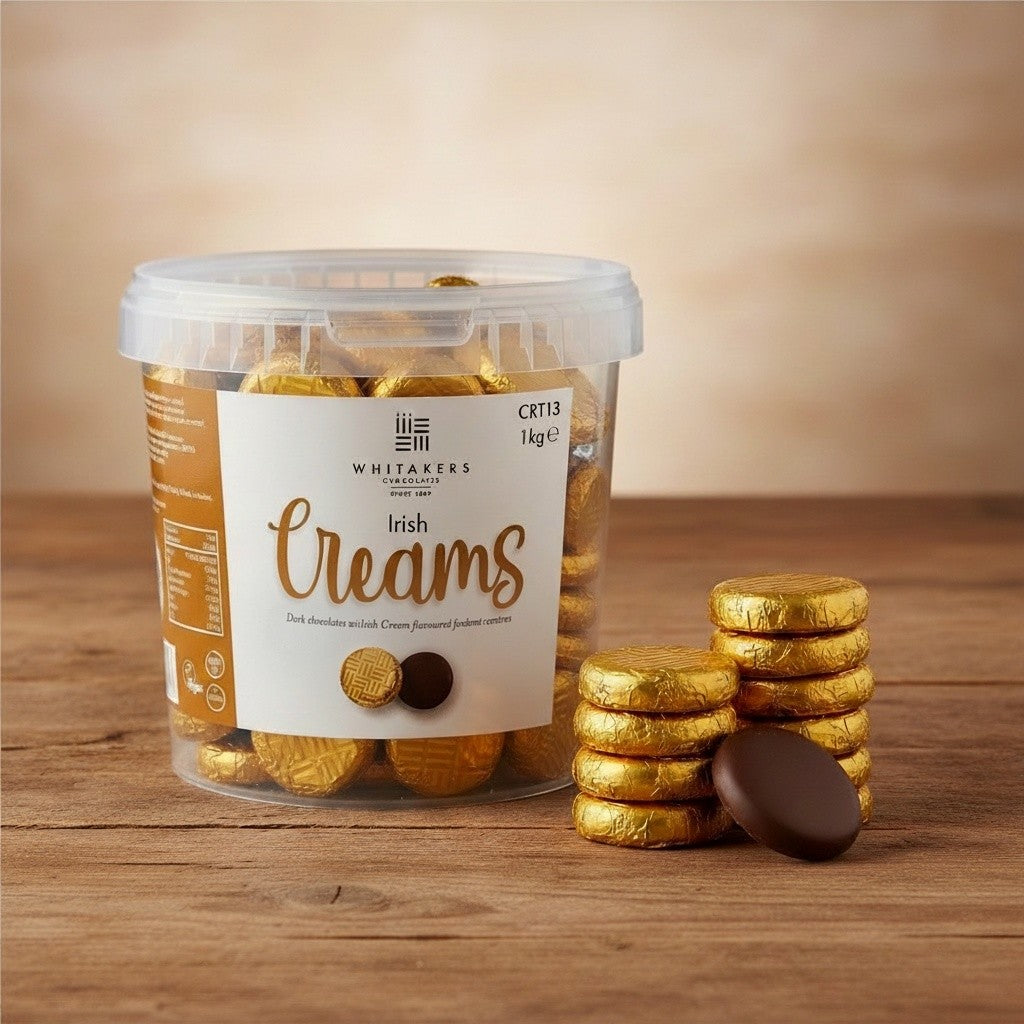 Dark Chocolate Foiled Irish Cream Fondant Creams Tub (1kg)