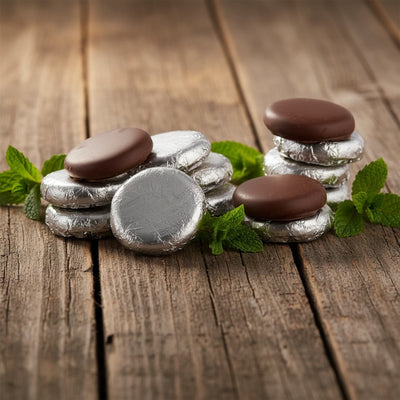 Dark Chocolate Foiled Peppermint Cream Fondant Creams (1kg)