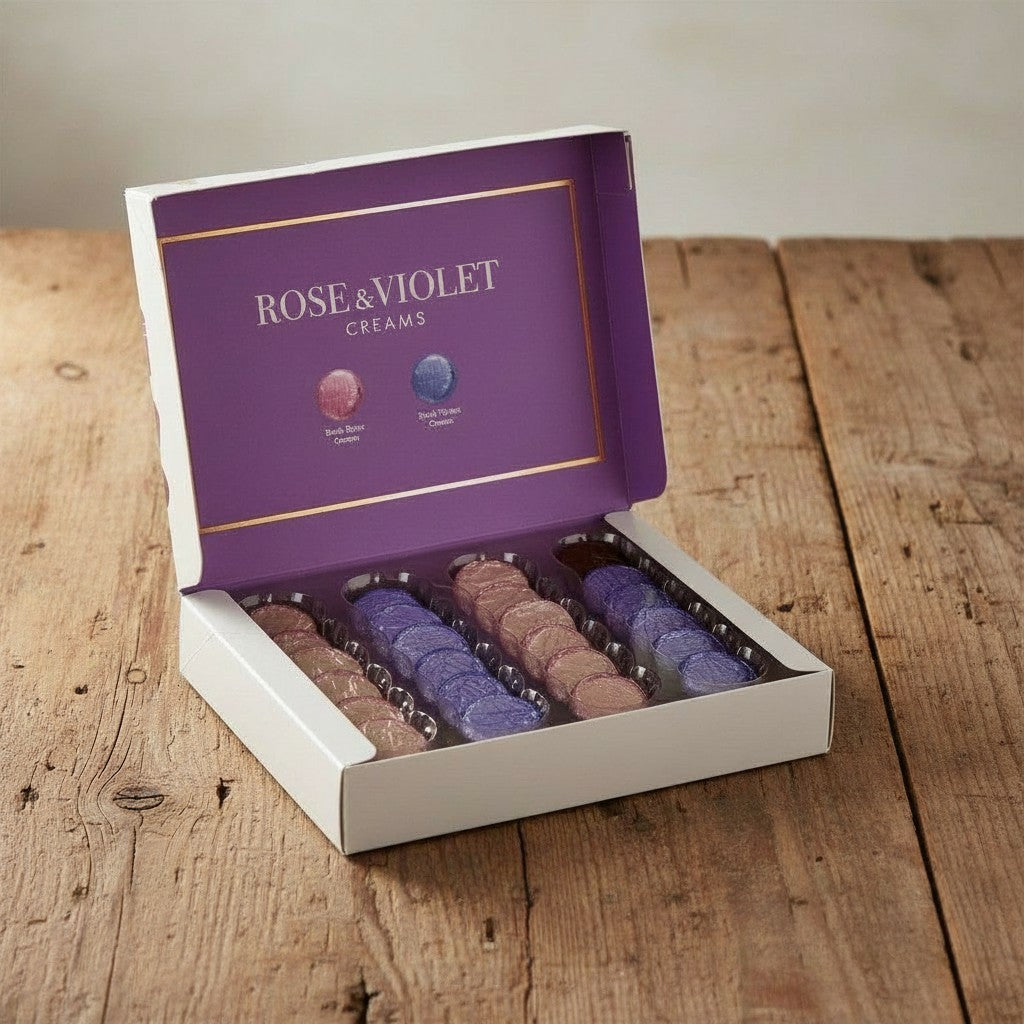 Dark Chocolate Rose & Violet Fondant Creams (200g)