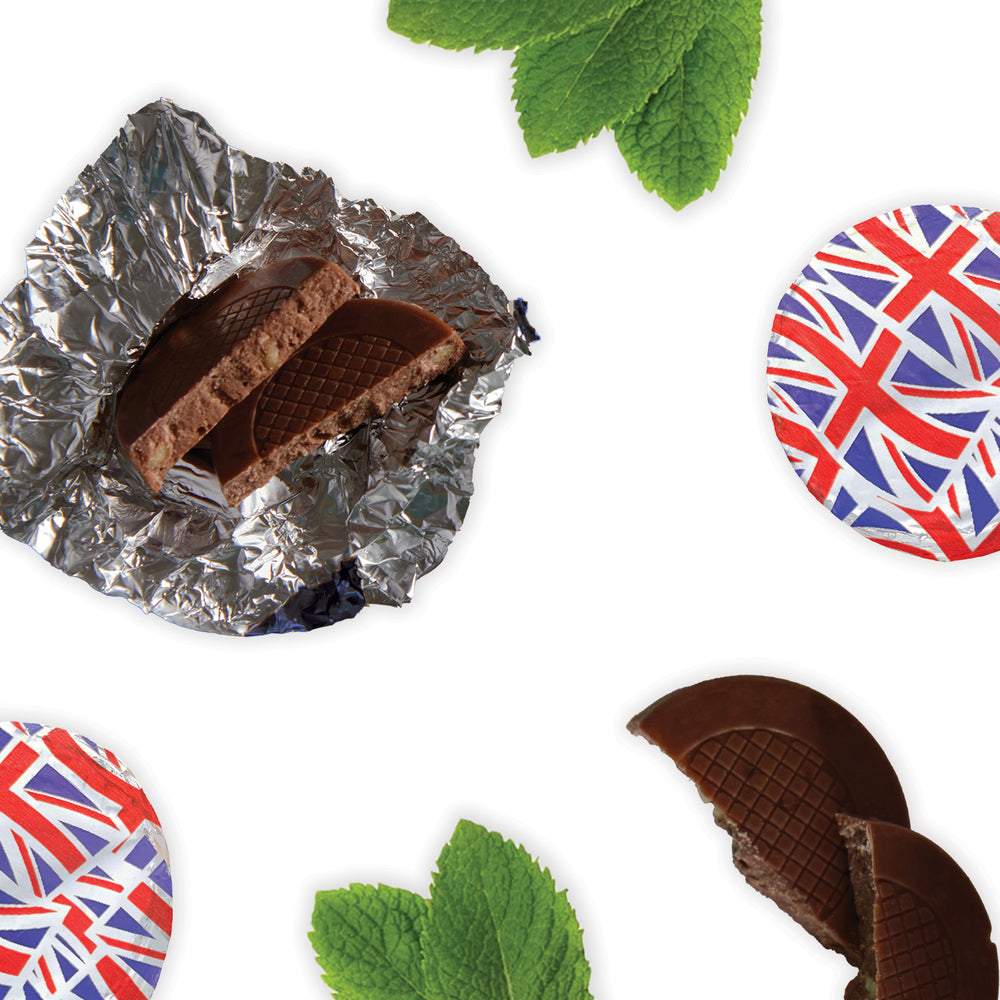 Dark Chocolate Union Jack Foiled Mint Crisps (800g)