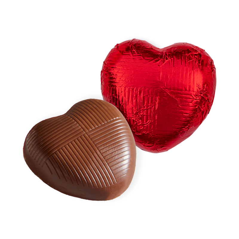 Foiled Milk Chocolate Red Hearts Tub (1kg)