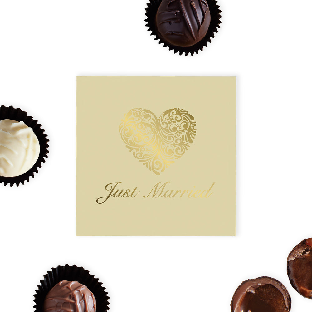 Just Married 4 Chocolate Truffle (gold) Gift Box
