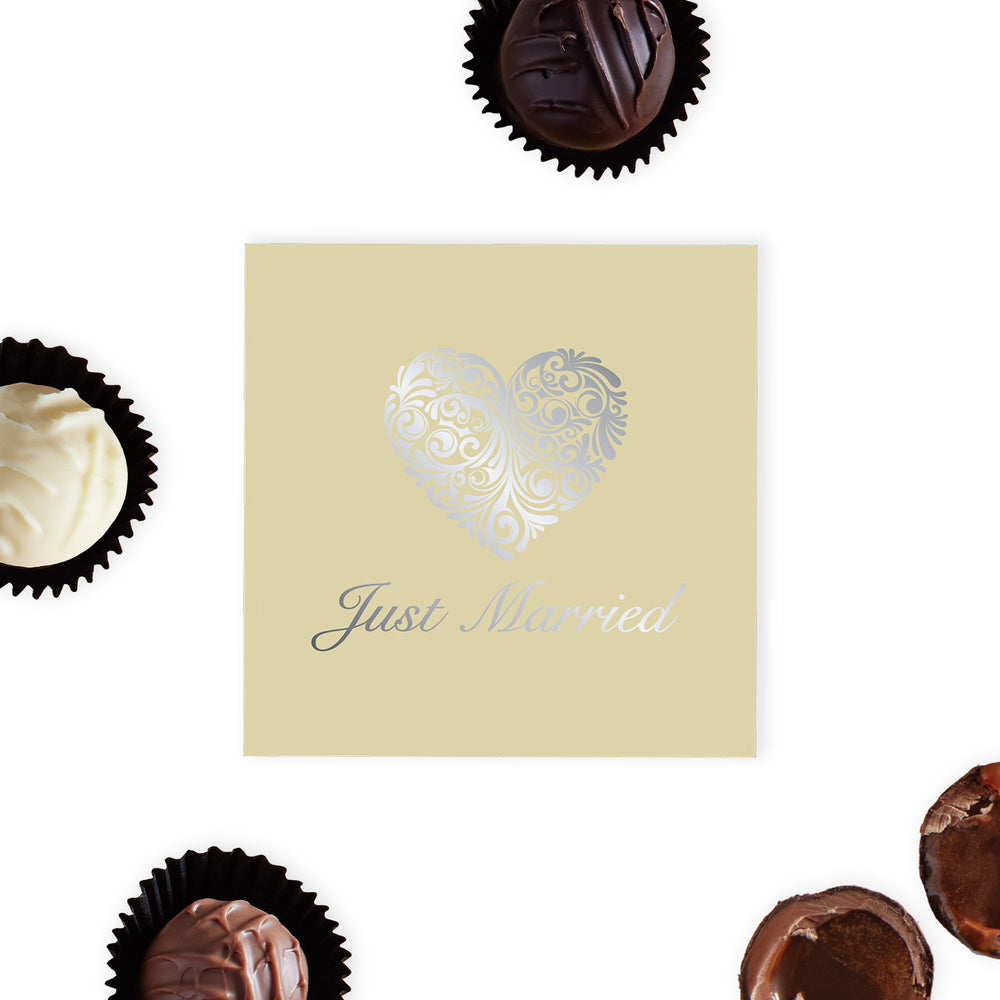 Just Married 4 Chocolate Truffle (silver) Gift Box (46g)