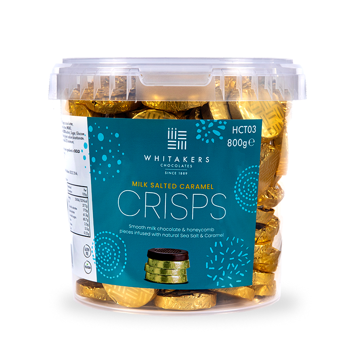 Milk Chocolate Salted Caramel Honeycomb Crisps Tub (800g)