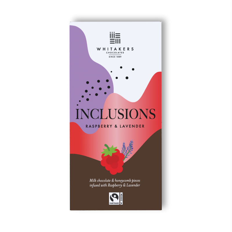 Milk Raspberry & Lavender Chocolate Bar (90g)